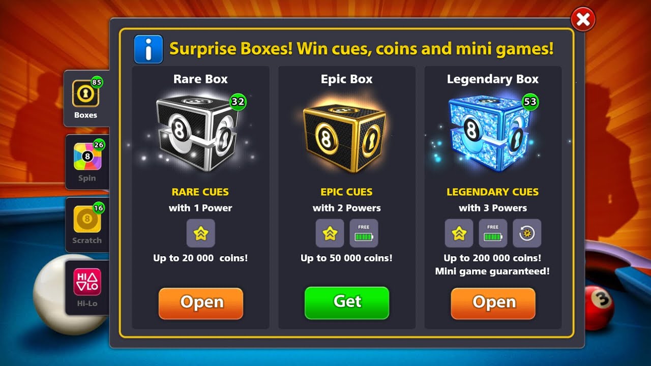8 latest 8ball poll 5 cash legendary box trick with antiban mod..
