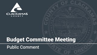 Public Comment - 2024 Budget Committee Meetings