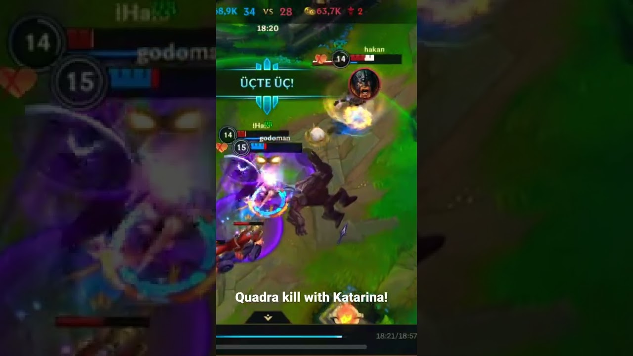 Quadra kill with Battle Academia Katarina!! 