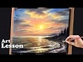 Acrylic Seascape Painting Techniques | Sunset at the beach