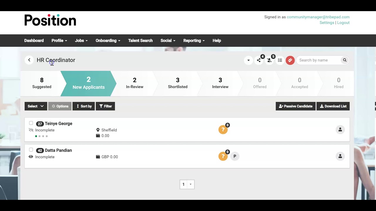 Adding a candidate to In Review stage - YouTube