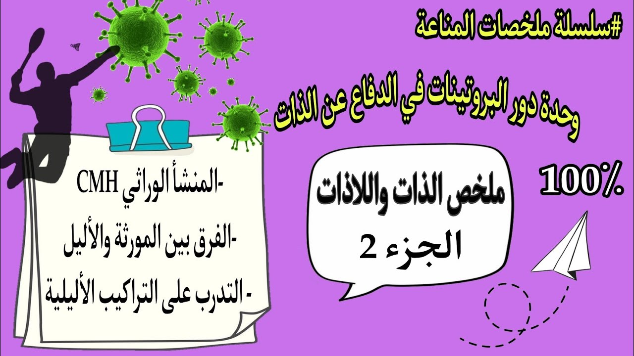 بكالوريا🔥ملخص الذات واللاذات👈 الجزء2 🏃‍♀️رايح تفهم الوراثة بسيف عليك😍المنشأ الوراثي CMH