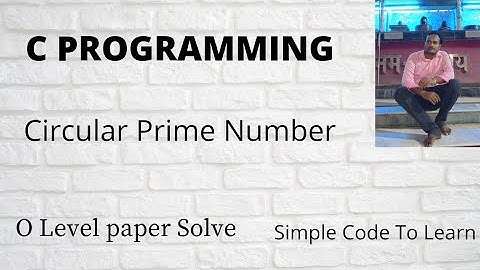 Circular Prime Number in C PROGRAM