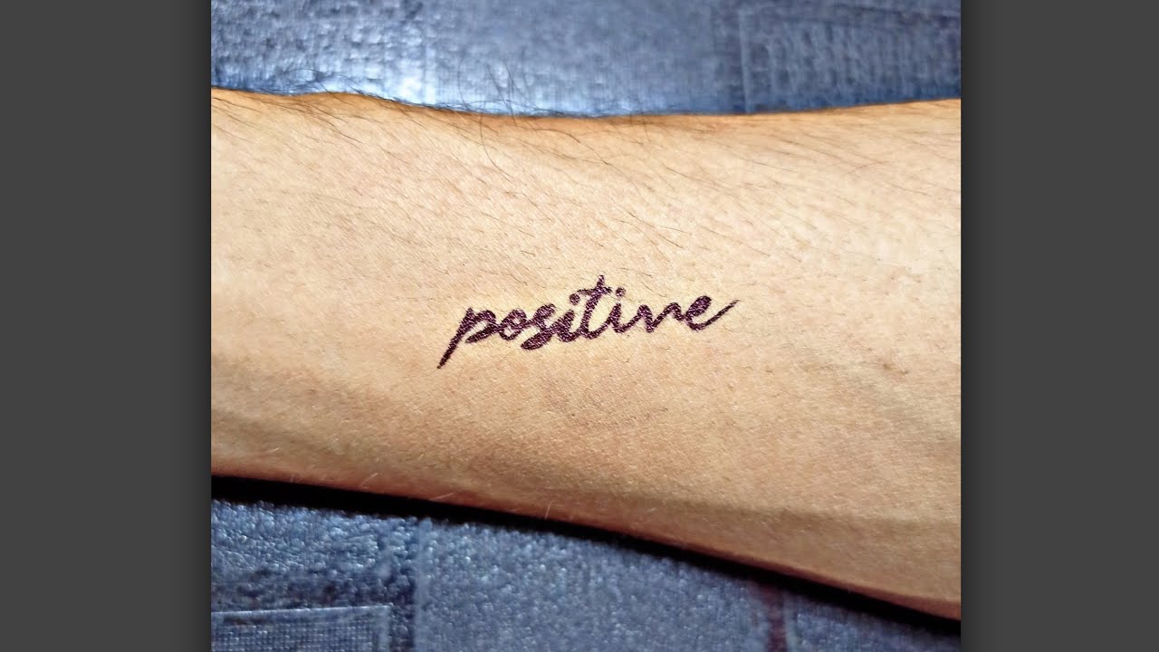 Think positive  tattoo script download free scetch