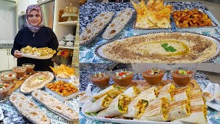 شوارما المطاعم الكبرى باسرارها  ومقبلات صحية لذيذة سلسلة  فطور رمضان مع زينب المغير 🥰 حلقة5