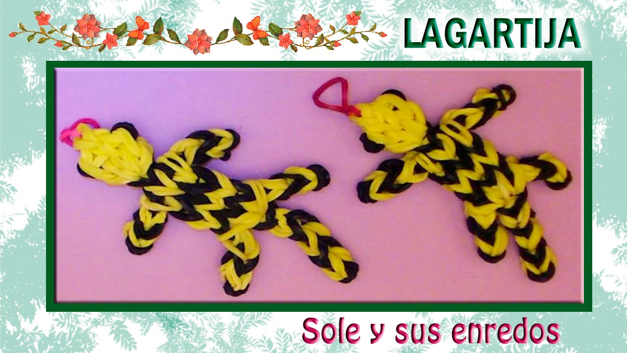 Cómo hacer una Lagartija con gomitas elásticas