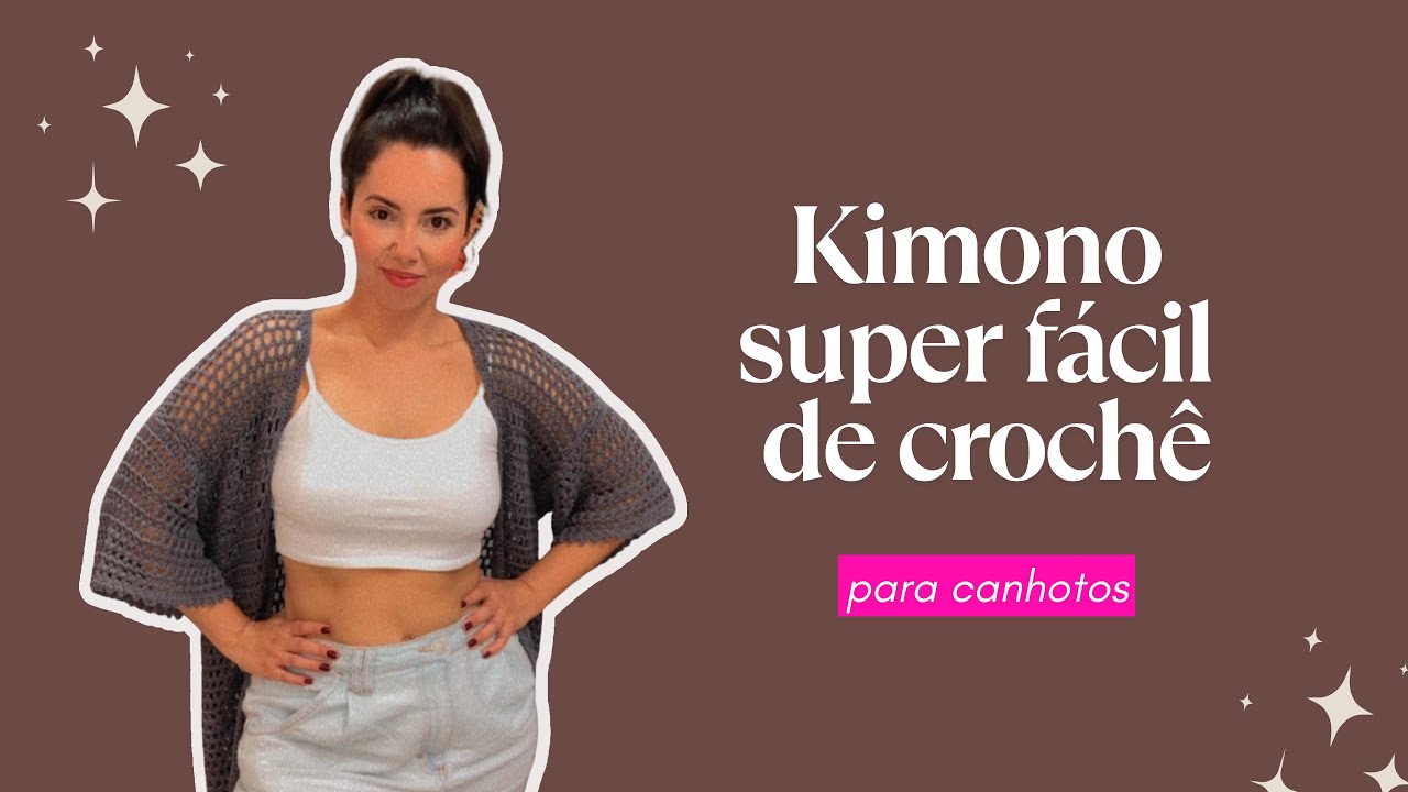 VERSÃO CANHOTO - Kimono SUPER FÁCIL DE CROCHÊ