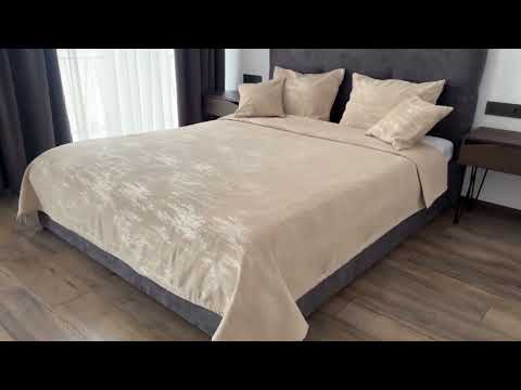 Покривало "Мармур", бежевий колір (Розміри і кольори в асортименті), відео 1