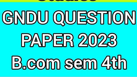 ENVIRONMENTAL STUDIES bcom 2023 question paper GNDU
