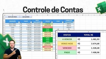 Como Fazer Planilha de Contas a Pagar com Vencimentos e Status Automatico | Baixar Grátis