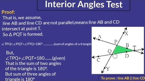 9th Maths 2 | Parallel lines | Interior angles test