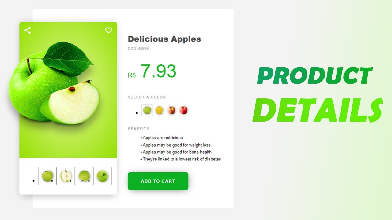 Ecommerce Website HTML CSS | Product Details - YouTube