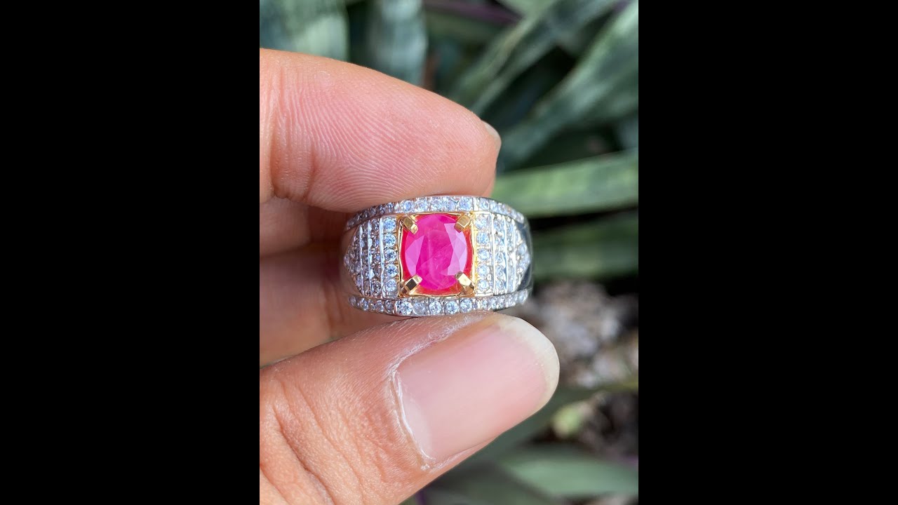 Natural 1.20ct pinkish red ruby myanmar burma - YouTube