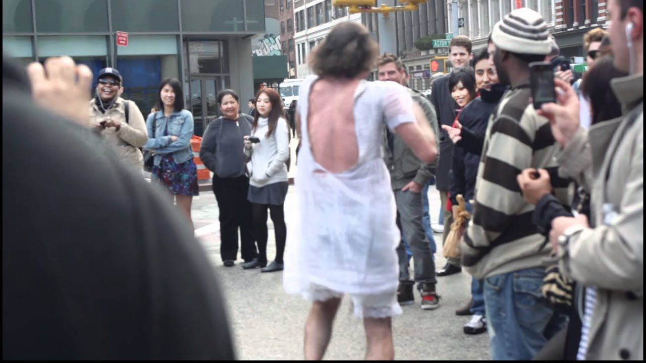 NYC street performer Open up the Portal YouTube