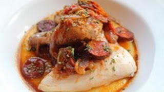 Mediterranean Braised Poussin with Polenta recipe