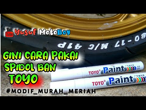 Pada kesempatan kali ini, saya mencoret-coret ban kendaraan saya dengan spidol yang memang di khusus. 