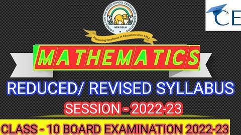 ICSE 2023 Class 10 Mathematics Revised Syllabus | Mathematics Reduced Syllabus | Class 10 ICSE 2023