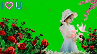 😍🔥Girl HD Video Green screen / Green Screen Garden Flower / Green Screen Falling Heart / Red Rose