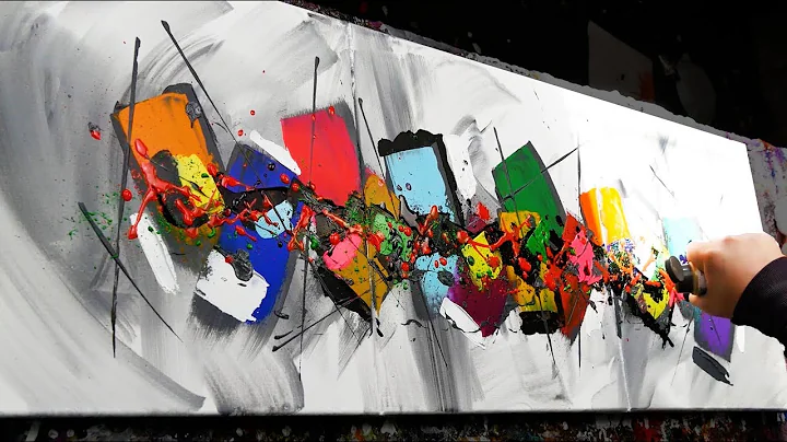 Abstract Painting Demo Acrylics using brush, knife...