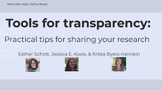 Practical tips for data sharing | OSF, mybinder, data dictionaries and more!