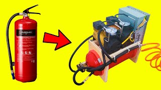 Assemble a 12-volt compressed air cylinder usingan old fire extinguisher. The easiest way!