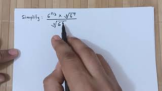 Indices - Exponents - Simplify 6 ^ (2/3) * root(6 ^ 7, 3)/root(6 ^ 6, 3)