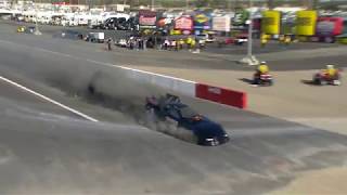 Terry Haddock had a major fire in qualifying at the Auto Club Finals.