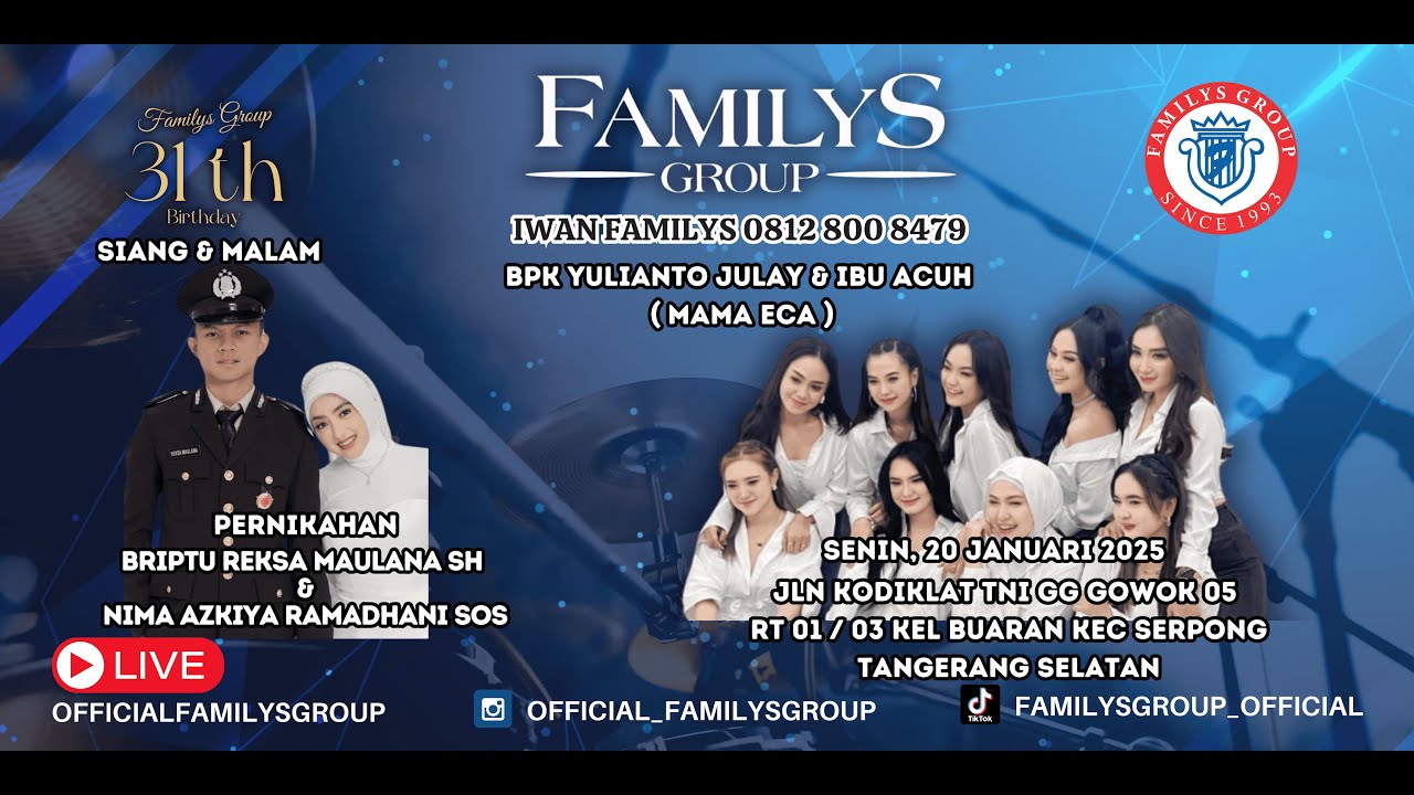 LiveStream FamilysGroup Edisi  Gg Gowok 5 Buaran Serpong Tangsel Senin 20 Januari 2025(MALALM)
