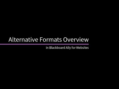 Alternative Formats Overview in Ally for Websites