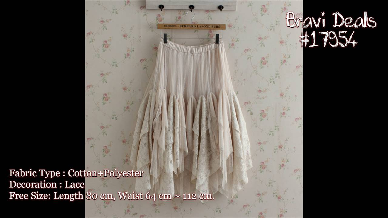 Mori Girl Summer Sexy Solid Lace Cotton+Polyester Knee-Length Skirt Cupcake-Dress 