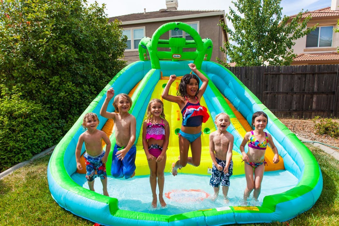 little tikes blow up pool with slide