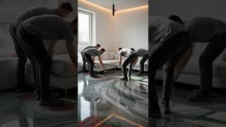 "From Empty Room to Luxury Setup in 30 Seconds 🤯✨" #EpoxyFloor #LuxuryInterior #RoomTransformation