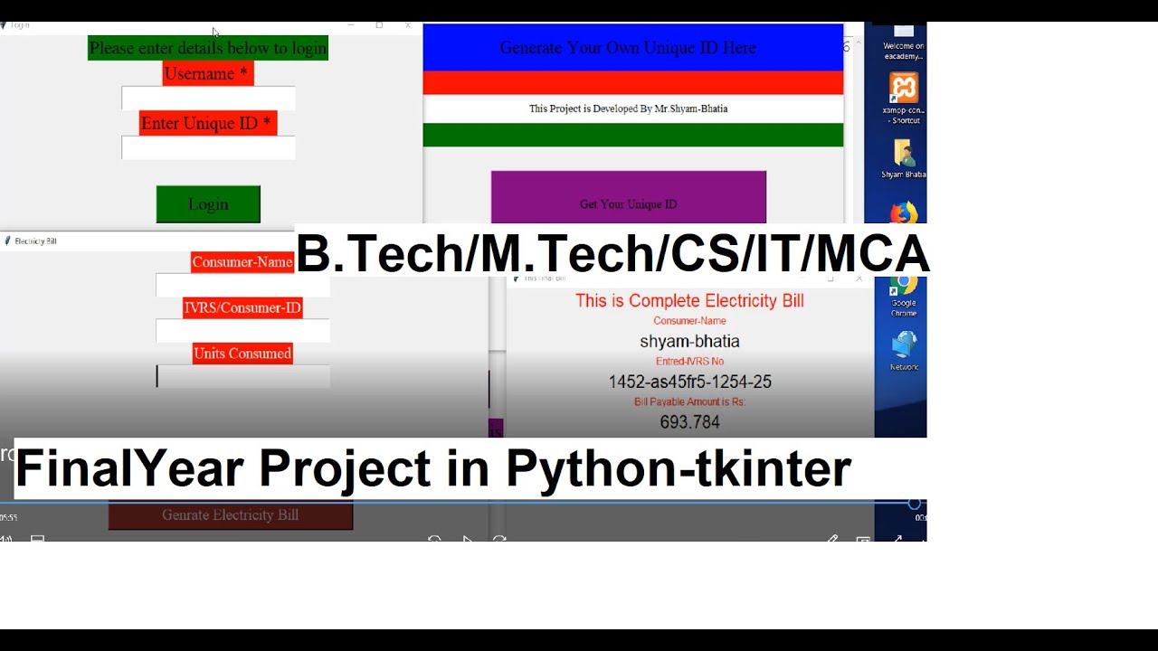 Final Year Python Project | B.E/B.Tech/ME/MTech/MCA-Unique ID generator ...