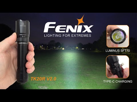 FENIX TK20R V2.0 rechargeable tactical flashlight - 3000 lumens, 475m beam distance, dual switch