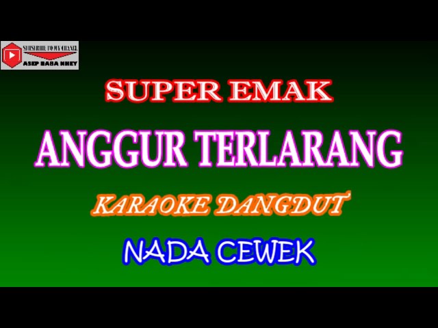 KARAOKE DANGDUT ANGGUR TERLARANG - SUPER EMAK (COVER) NADA CEWEK class=