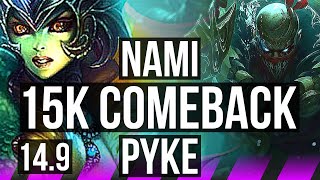 NAMI & Lucian vs PYKE & Kai'Sa (SUP) | 15k comeback, 67% winrate, 2/3/21 | EUW Master | 14.9