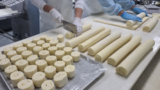 144-ply pastry! New york roll mass production process, Korean bakery factory