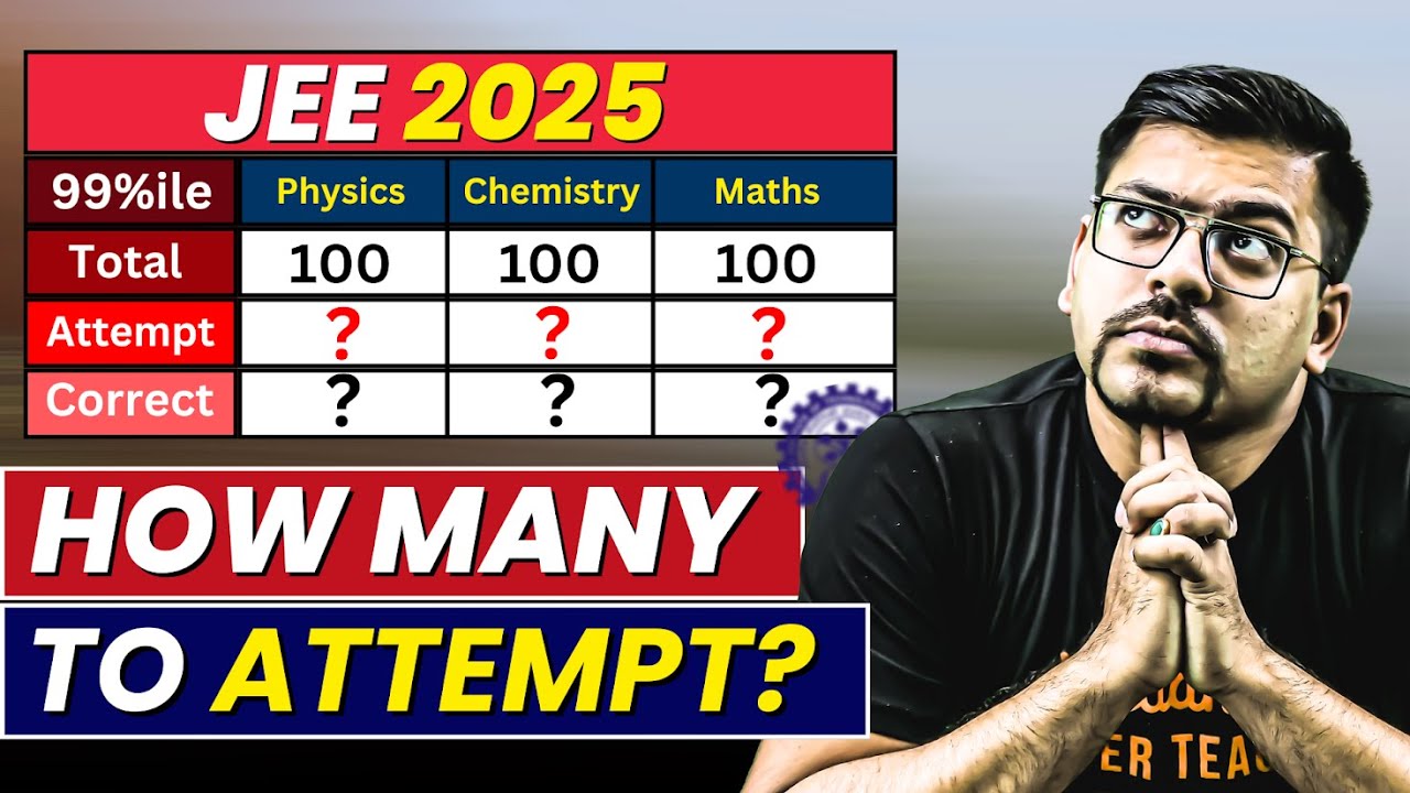 Minimum Questions to Attempt in JEE 2025 to Score 99%ile 🚀 | JEE Mains ...