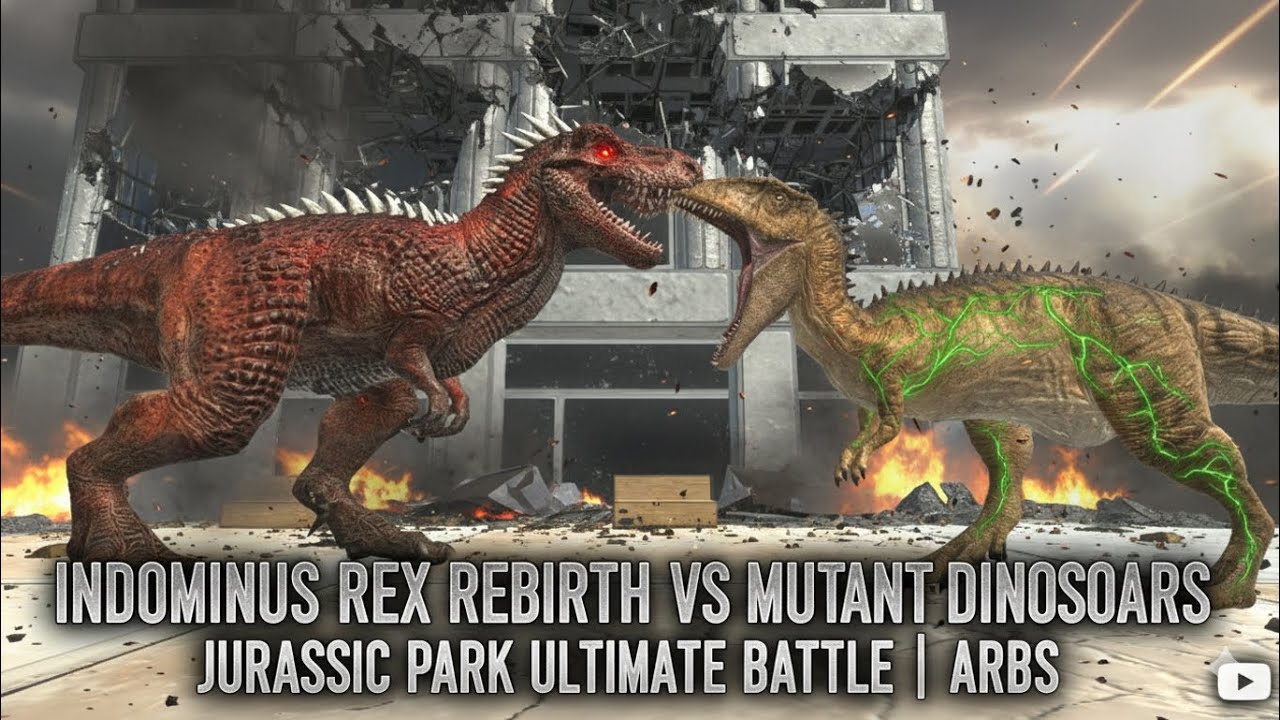 Indominus Rex Rebirth vs Mutant Dinosaurs – Jurassic Park Ultimate Battle | ARBS