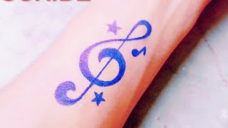 How to Make treble clef | Treble clef tattoo designs | Treble clef with tiny stars |