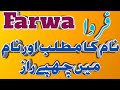 Farwa فروا name meaning in urdu.Farwa name ka matlab kya hai. Farwa name  ka lucky number. New name