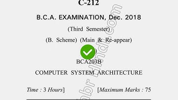 2018 Dcrust BCA 3rd Sem Computer System Architecture Question Paper