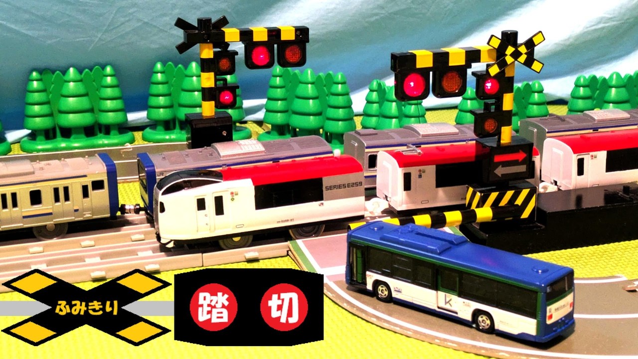 🚃オーバーハング踏切を通過するながーい特急しおさい号とながーいE235系1000番台 総武線のプラレールたち