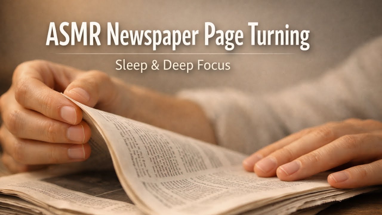 Close-Up ASMR Newspaper Page Turning for Sleep & Focus