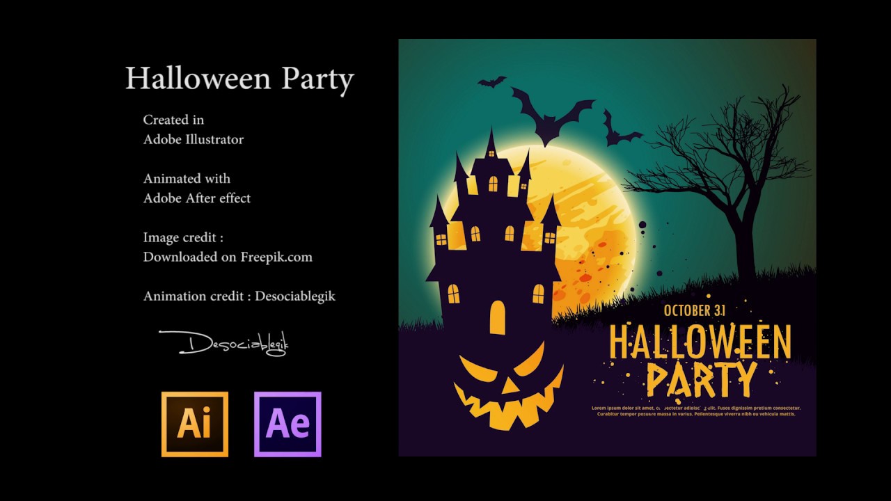 Halloween Party - Vector Animation on After Effect