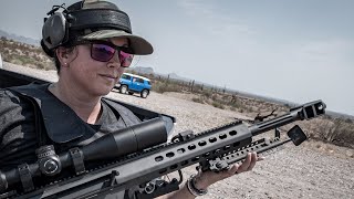 Wifes First time shooting the 50 Cal! Barrett M82A1 .50 BMG