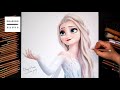 Drawing Frozen2 - Elsa with hair down [Drawing Hands]