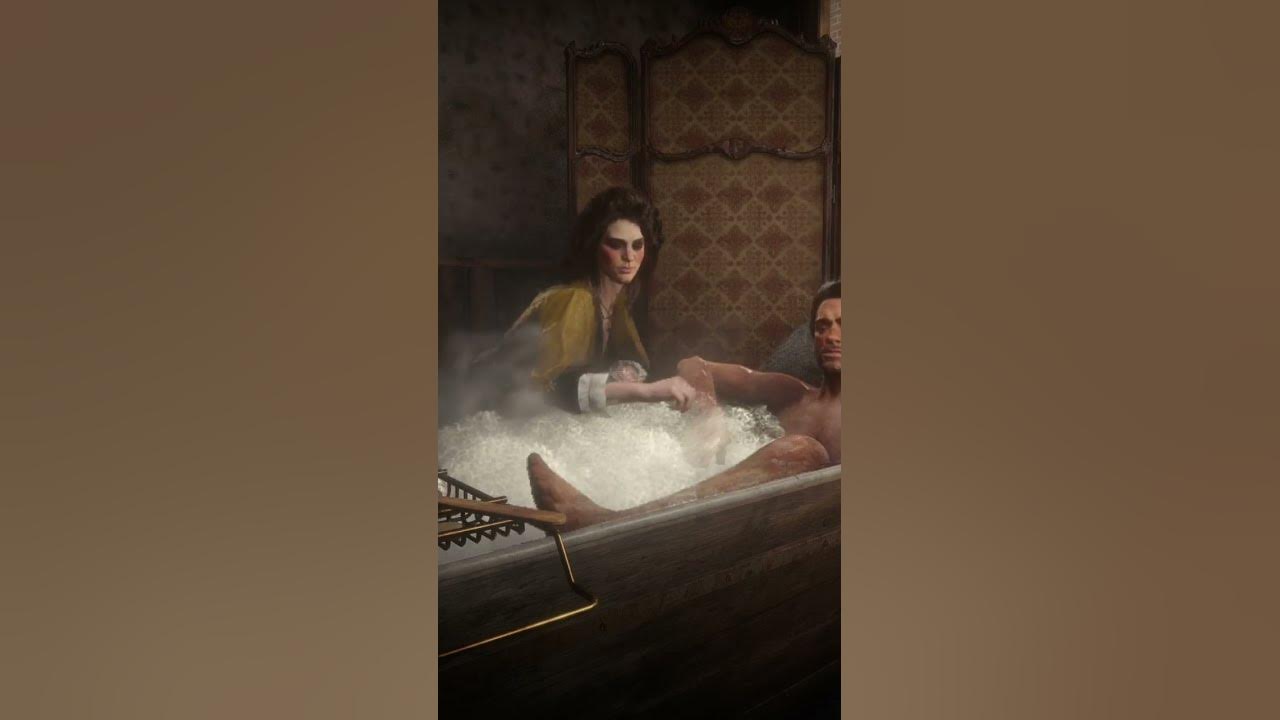 Arthur taking deluxe bath gaming rdr2 nvidia graphics 