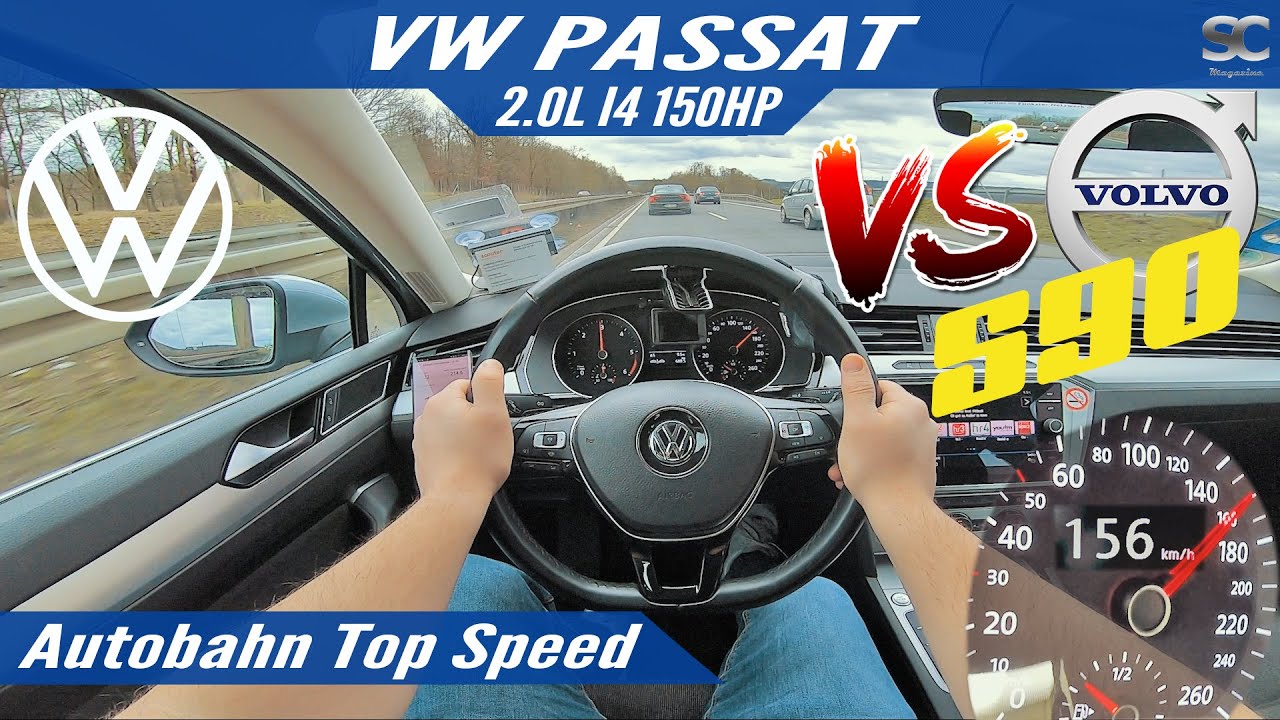 VW Passat (2019) VS Volvo S90 - Autobahn Top Speed Drive + Race - YouTube