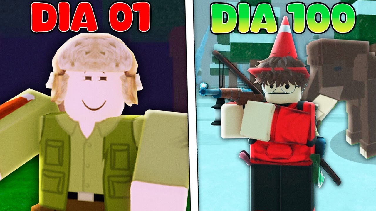 SOBREVIVI 100 DIAS COMO BIG GAME HUNTER NO 99 NOITES NA FLORESTA